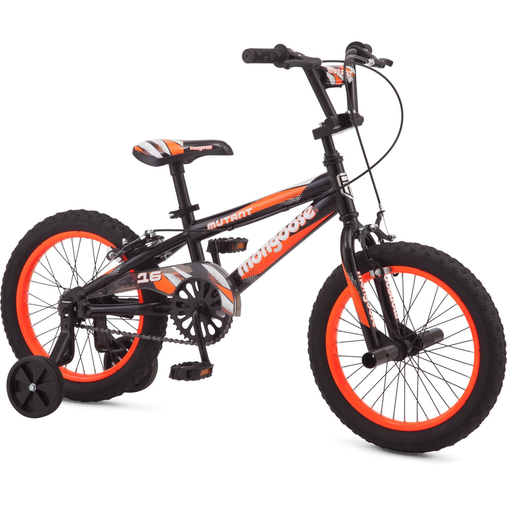 Mongoose Mutant Kids BMX Style Boys Bike, 16-in. Wheels, Kids Ages 3 - 5, Black & Orange