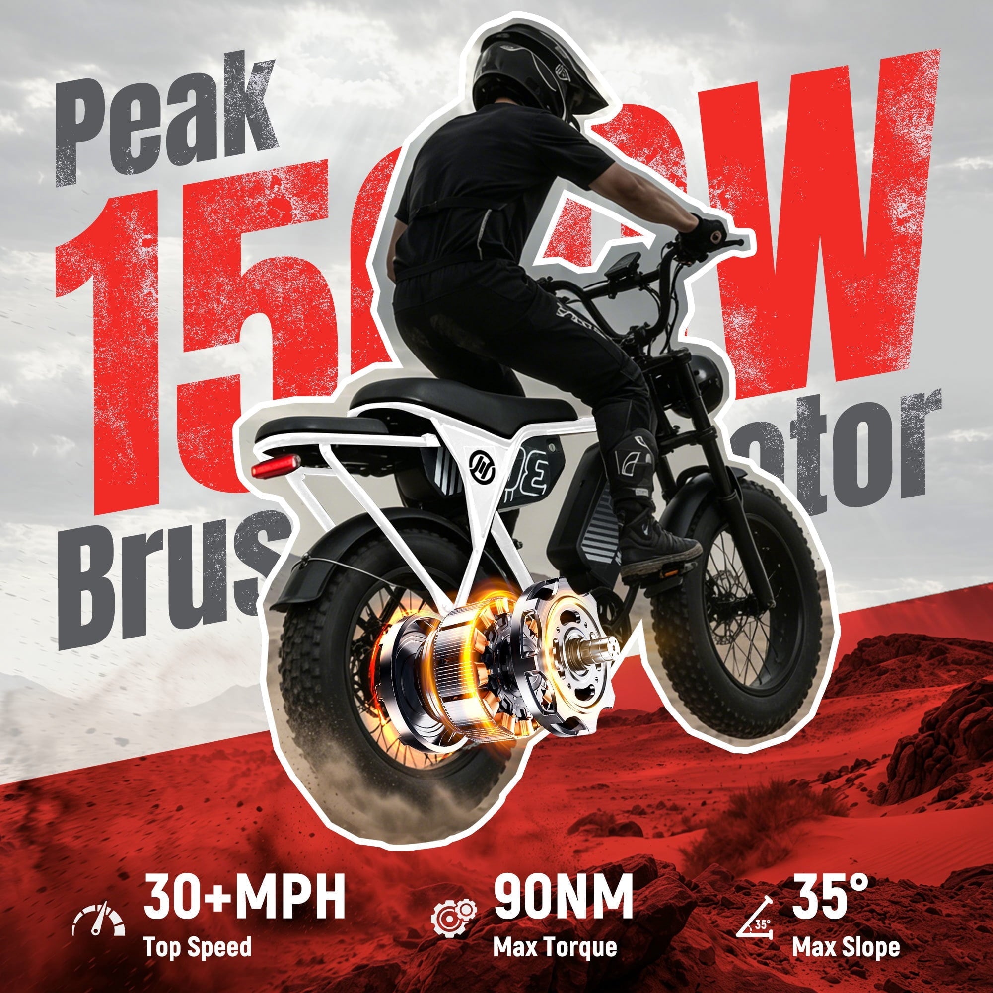 ESKUTE V300D Ebike for Adults, Up to 30MPH Electric Bicycle, Peak 1500W Motor, 48V 41.6AH Removable Battery, 20 x 4.0 Fat Tire E-Bike, Full Suspension, 7-Speed for All Terrain Purple, UL2849