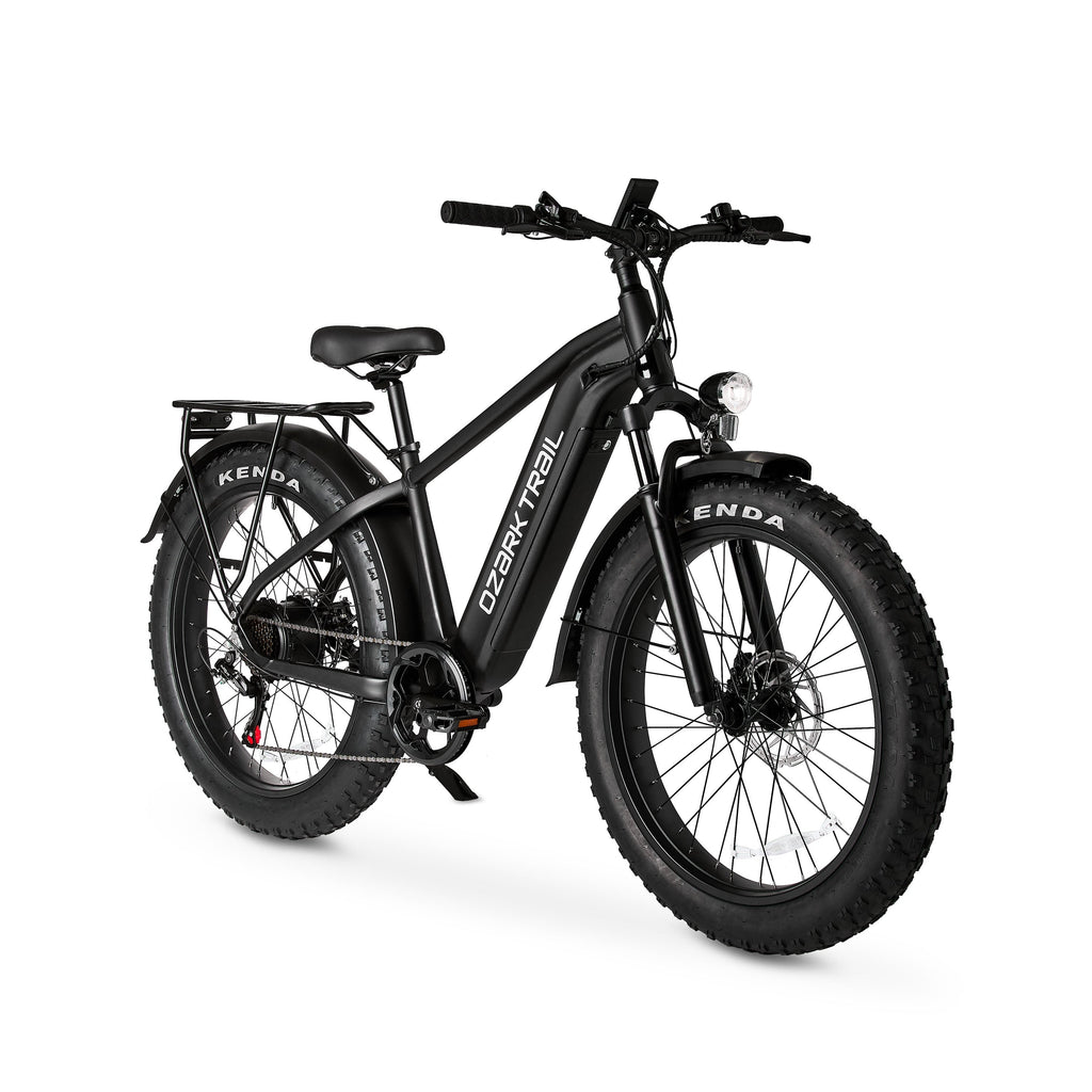 Ozark Trail 26 M.3 Ranger+ Electric Fat Tire Bike, 48V, Class 2, Black, Fits Riders 5'2 - 6'1, Adult, Unisex
