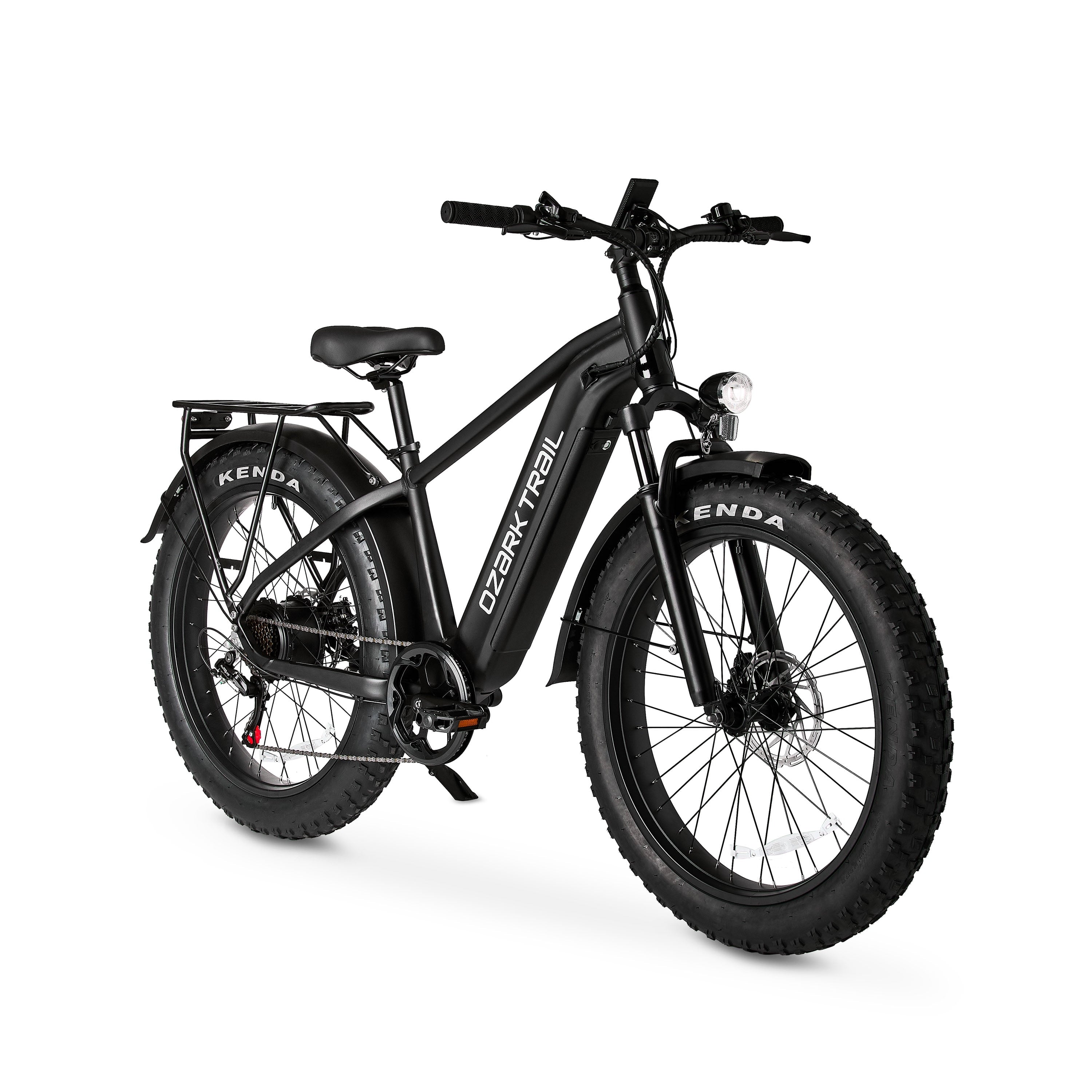 Ozark Trail 26 M.3 Ranger+ Electric Fat Tire Bike, 48V, Class 2, Black, Fits Riders 5'2 - 6'1, Adult, Unisex