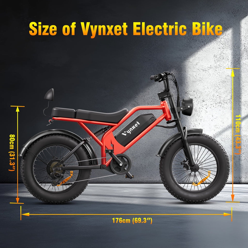 1500W Electric Bike, 20 Fat Tire E-Mountain Bikes, 48V 18Ah 32MPH Ebike for Adults Full Suspension UL2849, All-Terrain E-Bike, Orange