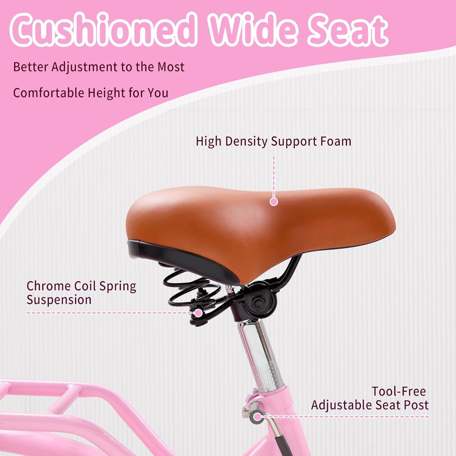 24 Beach Cruisers for Women, Pipleo Bikes for Women with Rattan Basket, 7-Speed & Step-Through Frame
