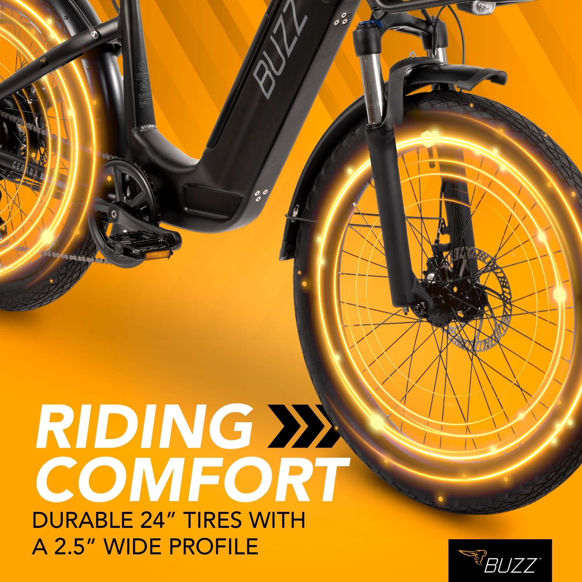 Buzz 24 Cerana 2 48V Electric Bike, Fits Riders 60+, Matte Black, Adult, Unisex