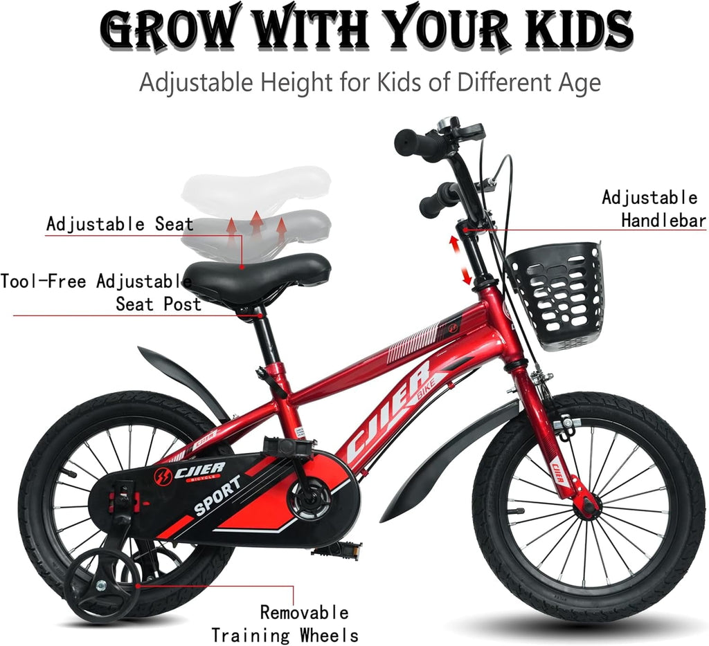 14 Kids Bikes for Girls and Boys, DEYGIA Kids' Bicycles with Training Wheels, Ages 3-5 Years