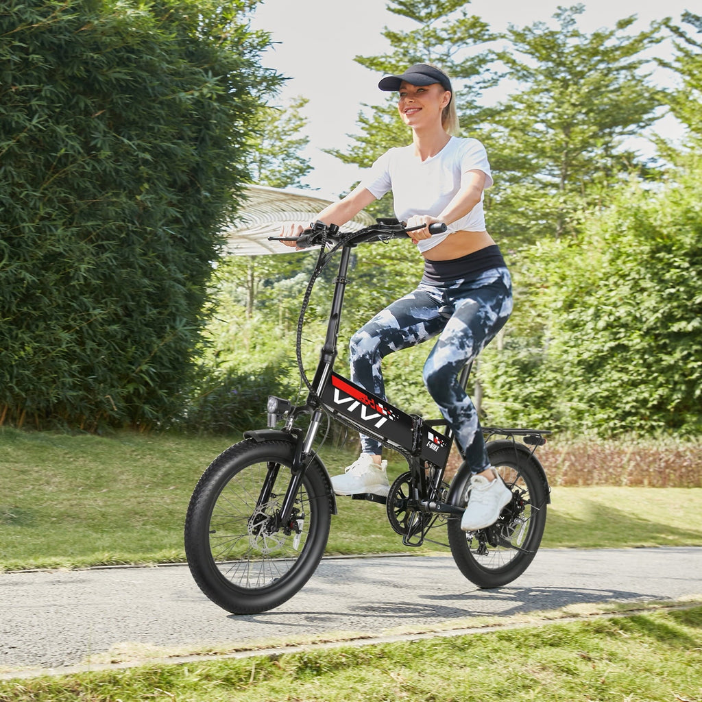 Vivi Electric Bike for Adults 20 x 2.4 Folding Electric Bike 48V 500W Electric Bike Commuter Bike 19.8MPH Suspension Fork Electric Bike with Cruise Control, UL2849 Certified