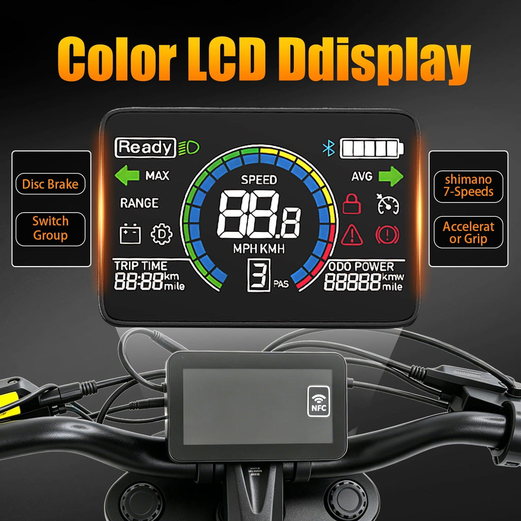 AONPO A20 Pro Electric Bike for Adults, 20*4.0 Fat Tire E-Mountain Bicycle,Peak 2000W Motor 52V 22.5Ah 7-Speed E-Bike UL2849, LCD Display with NFC Unlock