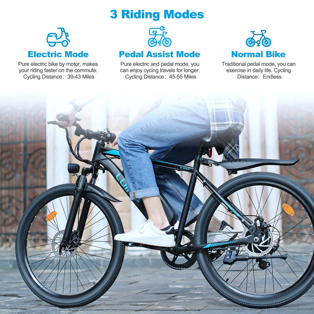 VTOKW 500W Electric Bike for Adults, 26 Electric Bicycles, 36V 10.4Ah Battery, 20MPH Ebike, E-Bike UL2849