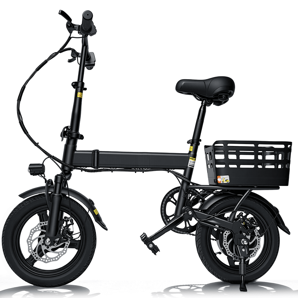 BroPath Electric Bike for Adults, 14 Folding Ebike, Electric Bicycle with 576WH Battery, 21MPH,20+ Miles(MAX),450W High Motor,Multi-Shock Absorption,Commuting Mini E Bikes,UL2849,Ebike for Teens