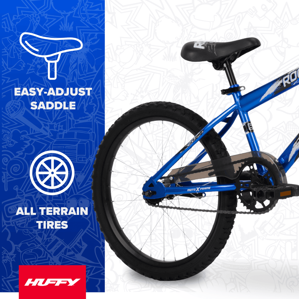 Huffy 20 Rock It Kids' Bike, Fits Riders 44-56, Blue, Youth, Boys