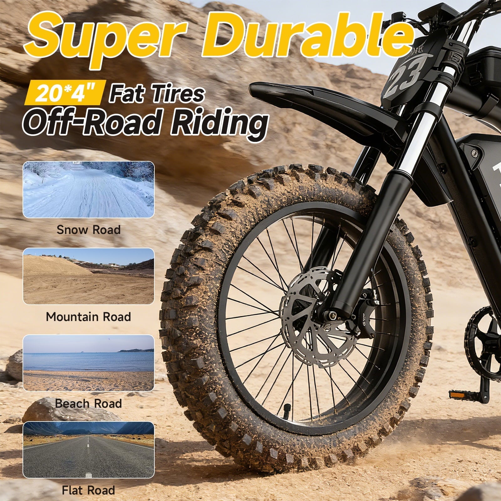 HiKeep 1500W/3000W Peak Off-Road Electric Bike for Adults, 52V 40Ah UL Battery, 20x4 Fat Tire Dirt Ebike, 40MPH E-Mountain Bike, 40-85 Miles Range, UL 2849
