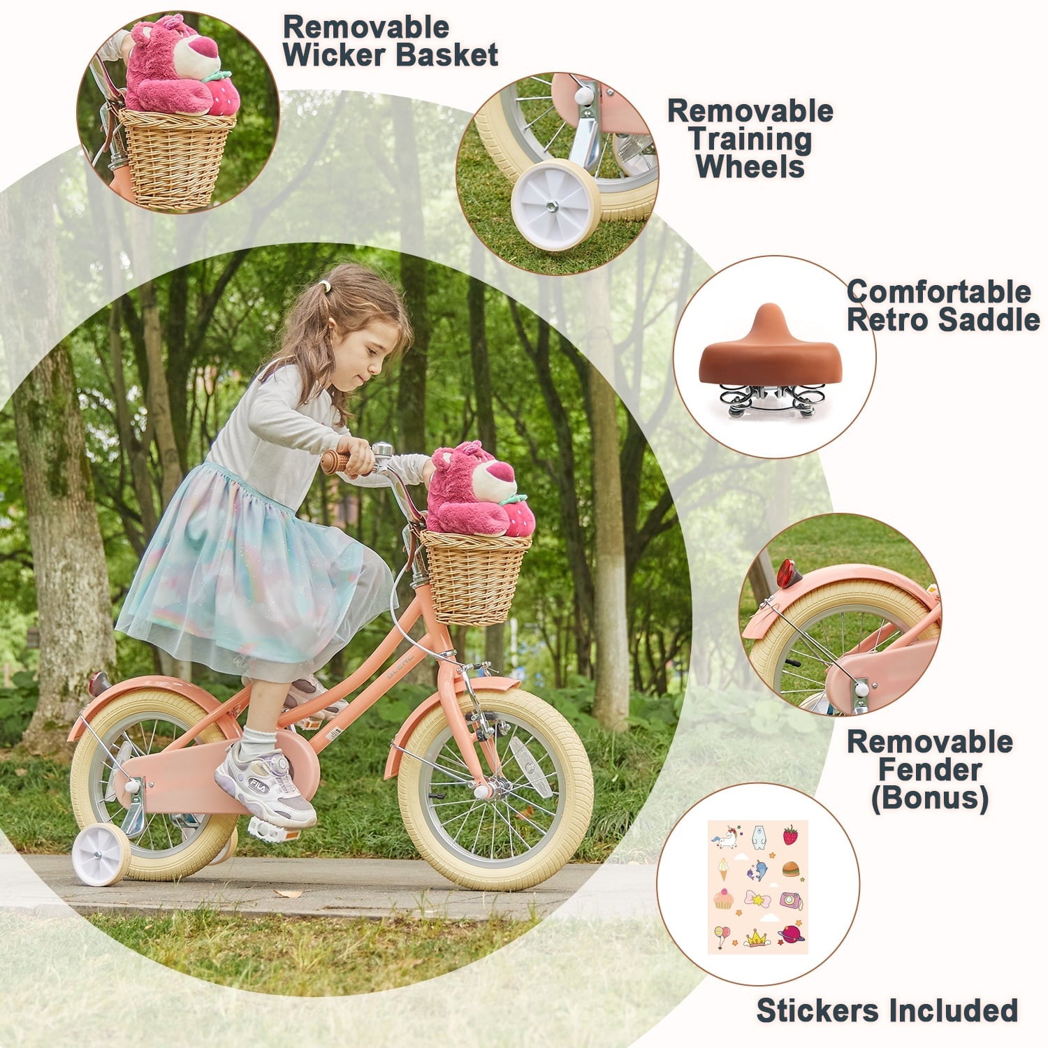 Glerc Little Molly 20 inch Kids Girls Bike for 7-13 Years Old Child,gifts,Blue
