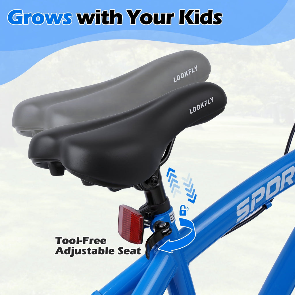 Enjoyrun 16 Kids Bike,Bike for Boys and Girls with Training Wheels,Children's Bicycles for Ages 5–8,Blue