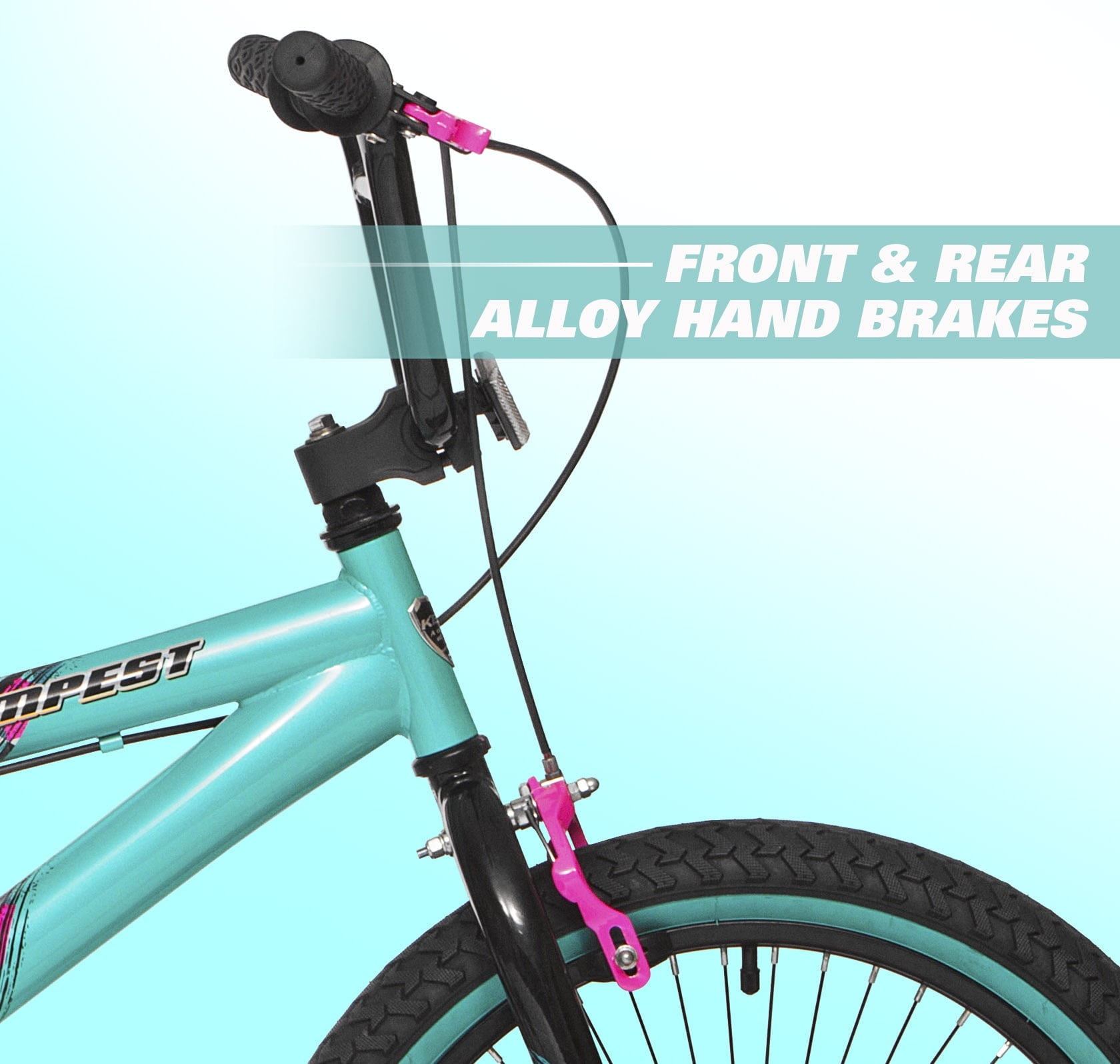 20 Kent Tempest BMX Bicycle, Fits Riders 4'2 - 5', Black/Aqua, Child, Unisex