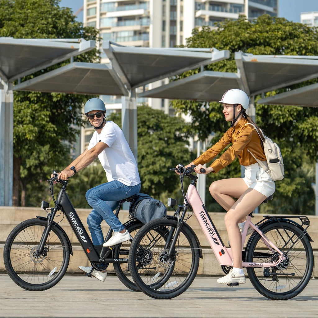 Gocio 26 x 2.1 Electric Bike for Adults, 500W Commuter Ebike, 48V 720wh Built-in Battery, 5 Riding Modes, Max 60 Miles, LCD, Lockable Front Suspension Step Thru E Bikes UL 2849