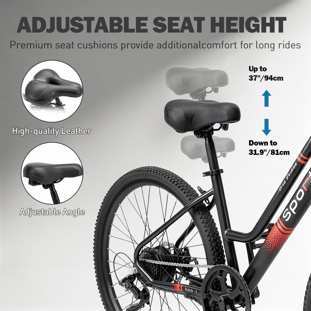 OwnGold 26 Electric Bike for Adults, 500W Peak Motor, 20MPH, 35+ Miles Range, 432Wh Battery, Commuter Ebike with Basket, 7-Speed, Lightweight, UL2849 Certified