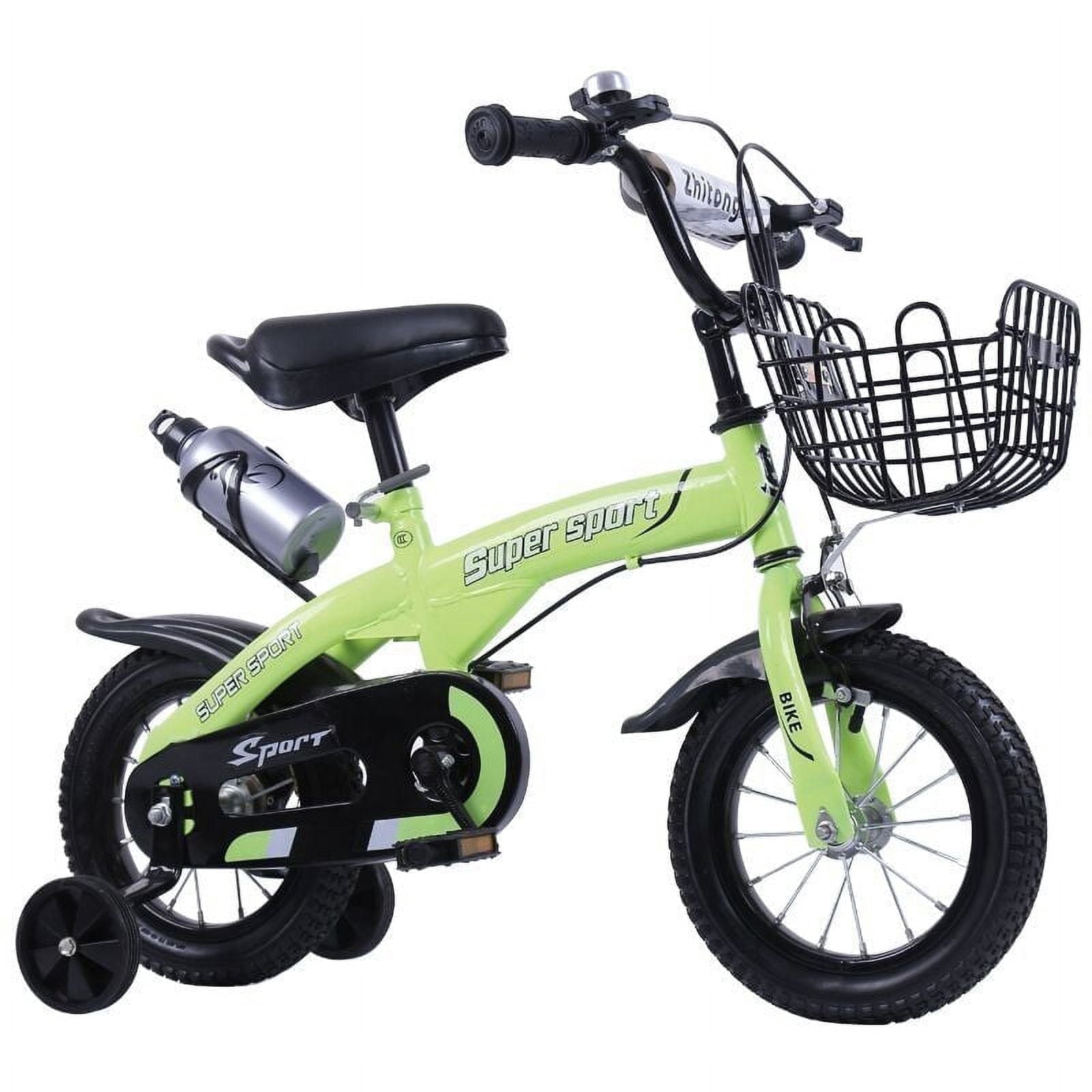 12 inch Kids Bike with Training Wheels, Children Bike with Adjustable Handlebar, Kids Bicycle for Boys Girls Toddlers Age 3-5, 2-in-1 Red Toddler Bike