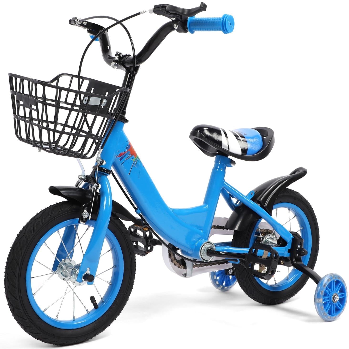 12 inch Kids Bike with Training Wheels, Children Bike with Adjustable Handlebar, Kids Bicycle for Boys Girls Toddlers Age 3-5, 2-in-1 Red Toddler Bike
