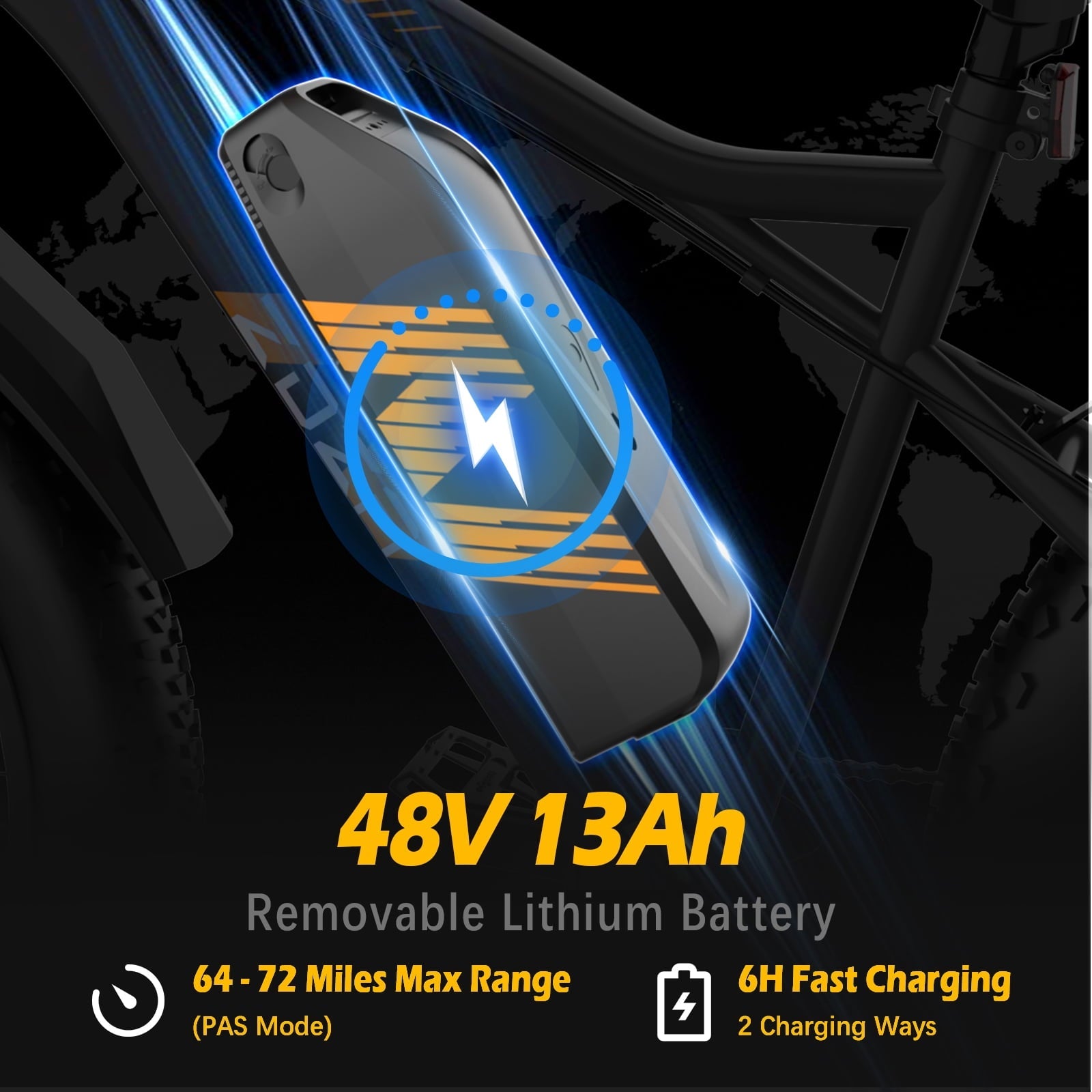 ZDZA Electric Bike for Adults, Peak 1500W Motor E-Mountain Bicycle, 26 Fat Tire 28mph Ebike, 48V 15Ah Removable, Dual Suspension with Shelf UL2849, Black