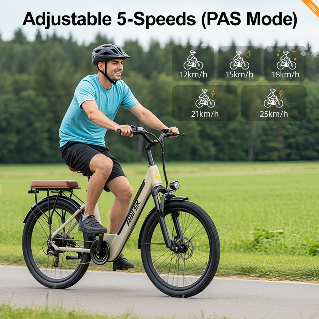 Unibike 250W Electric Bike for Adults, 36V 13AH Removeable Battery, 26'' City Bicycle, 15MPH Commuter Women Ebike