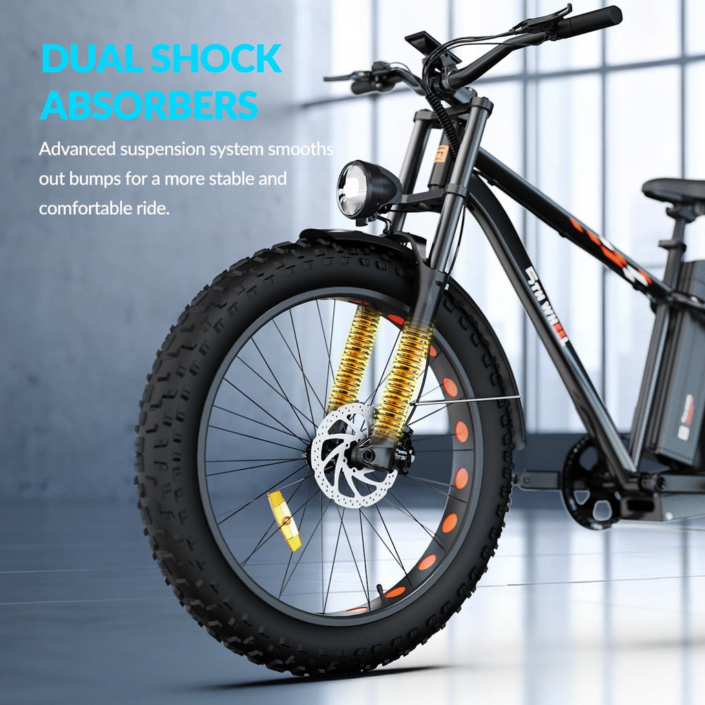 5TH WHEEL W29B 26 x 4 Fat Tire Electric Bike, 750W Motor Adult Ebike with 48V 15Ah Removable Battery, Electric Mountain Bicycle with 7 Speed, UL2849