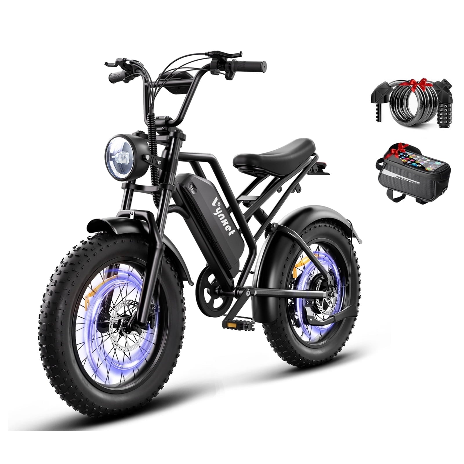 1500W Electric Bike, 20 Fat Tire E-Mountain Bikes, 48V 18Ah 32MPH Ebike for Adults Full Suspension UL2849, All-Terrain E-Bike, Orange