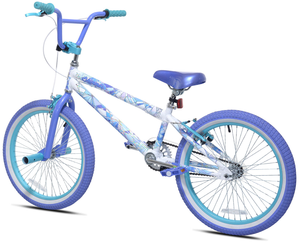20 Kent Shimmer BMX Bicycle, Fits Riders 4'2-5', White/Purple, Child, Unisex
