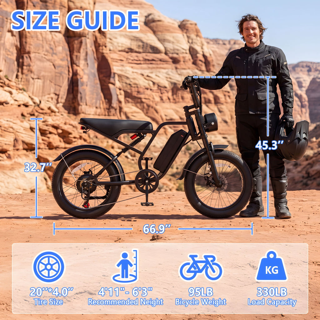 Gegaibe Electric Bike for Adults, 750W/1500W Peak Fat Tire E-Mountain Bicycle, Wireless CarPlay & Android Auto, UL2849