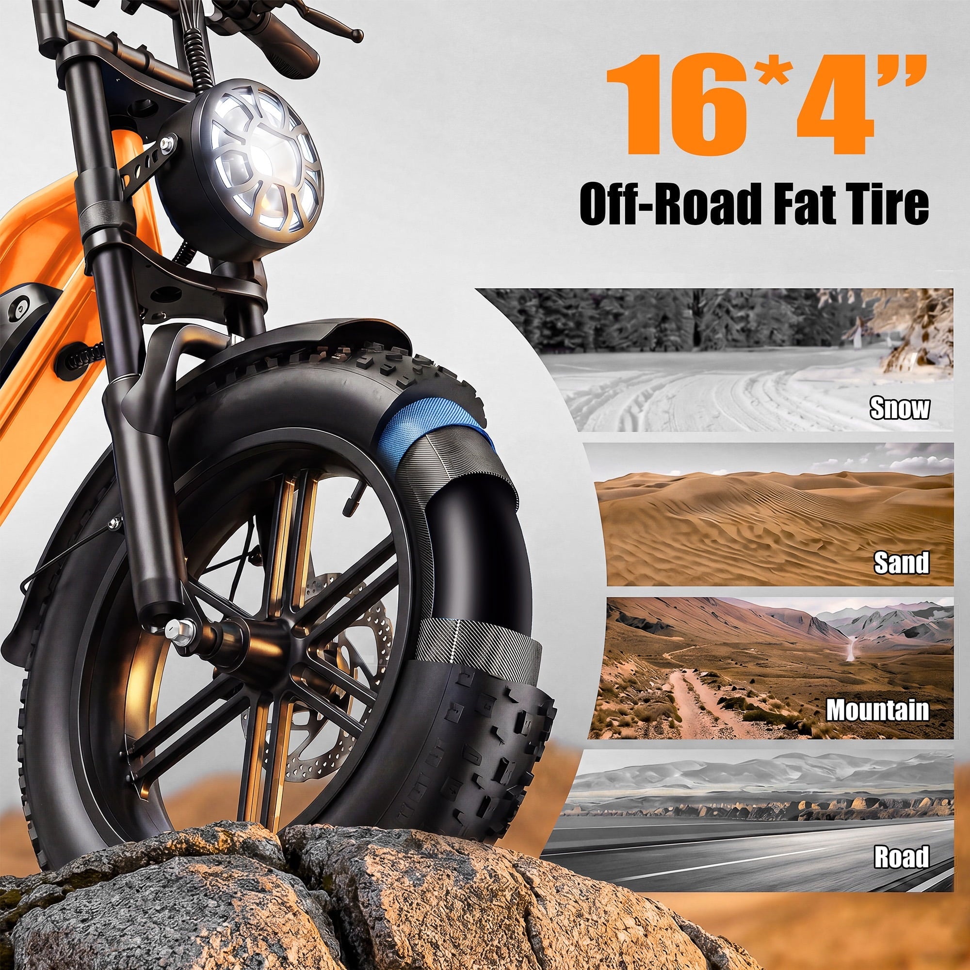 ESKUTE V100 Electric Bike for Teens Adults Students, 750W 28 Mph 48V 13 Ah,16x4.0 Fat Tire E Bicycle, 7-Speed Dual Suspension Mountain EBike Black, UL2849