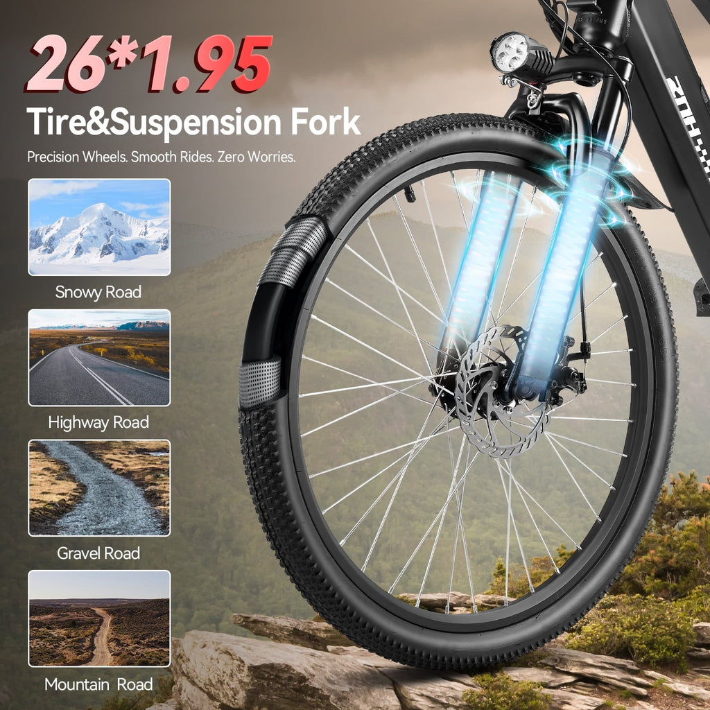 ZNH 1000W Electric Bike for Adults|26''Ebike 48V 13Ah Removable Battery Electric Mountain Bike|7 Speed|UL2849 Certified|Black