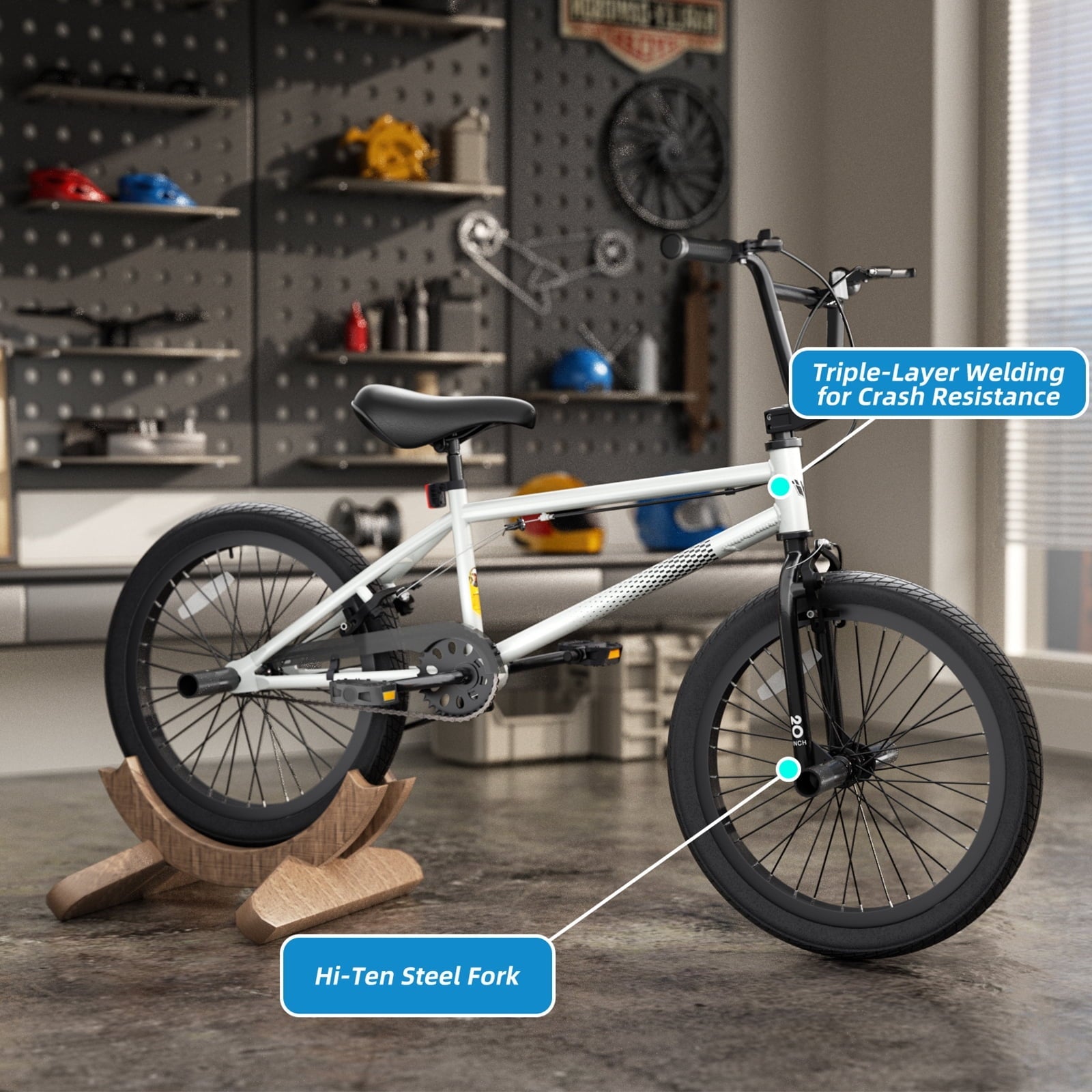 KORIMEFA Freestyle Kids BMX Bikes 18 20 Inch Kids Bicycles for Years Old Boys Girls Teen with Adjustable Seat and Handbrake, for Kids 8-12 Beginner-Level to Advanced Rider