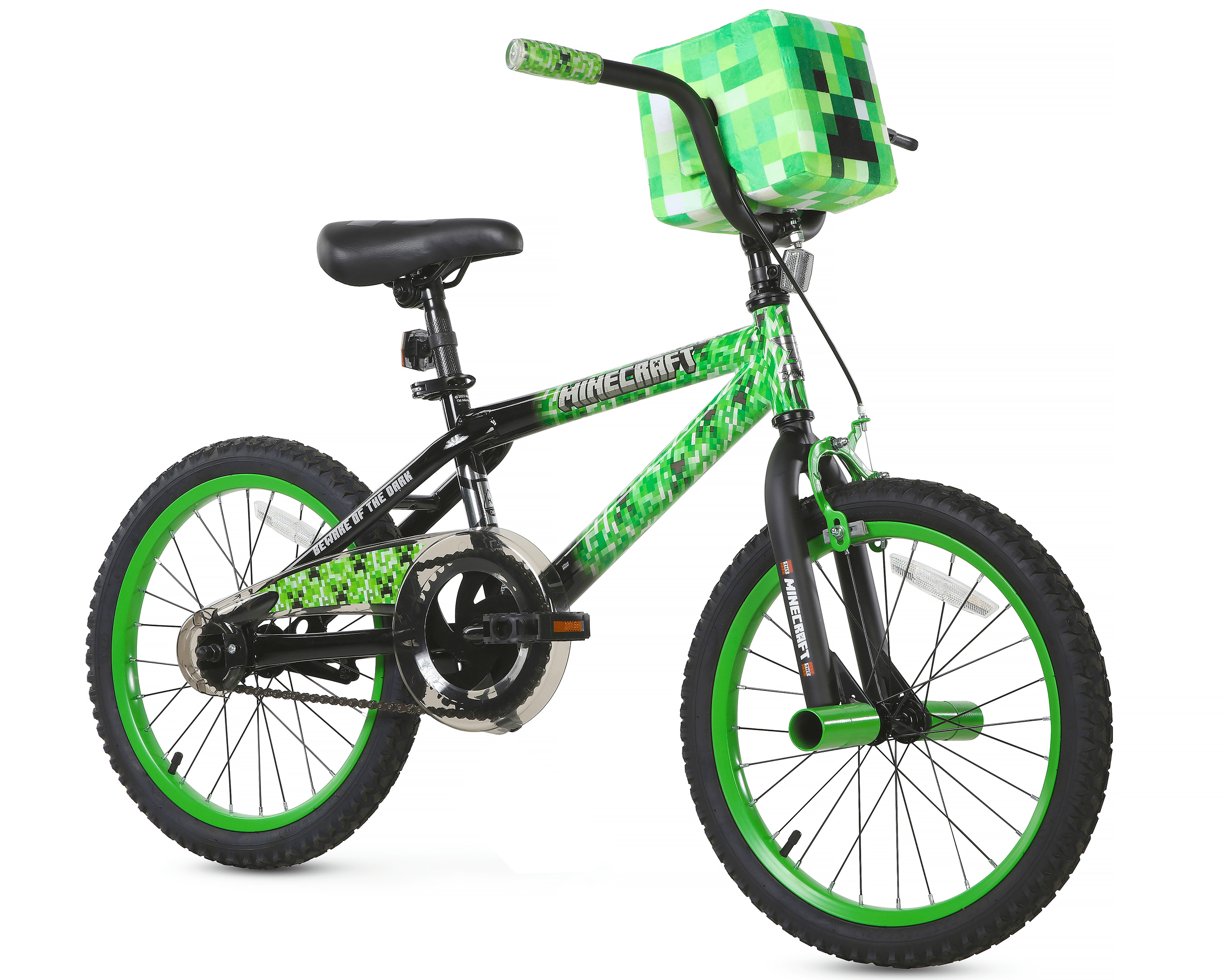 Dynacraft Minecraft Unisex 18-Inch BMX Bike for Kids Aged 6-9, Green