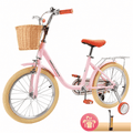 18 Inch Kids Bike with Removable Training Wheels, Adjustable Seat, Steel Frame & Dual Brake, Kids Bicycle for 6-10 Years Old Toddler Girls Boys