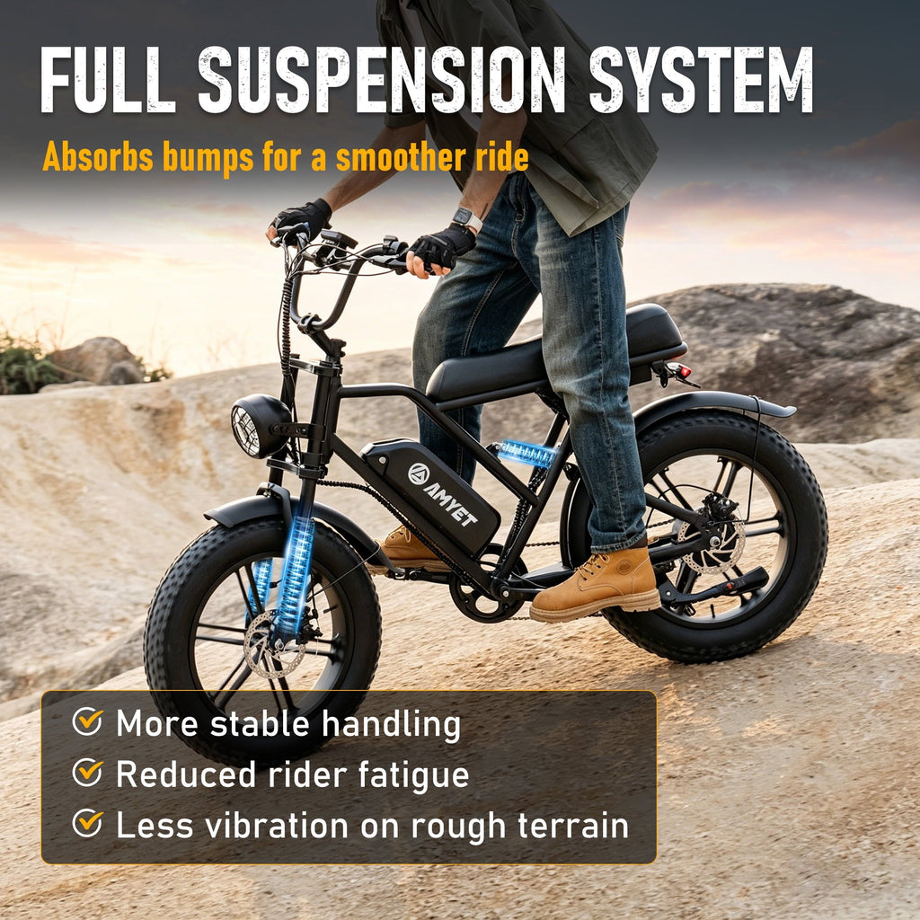 AMYET G60 Electric Bike for Adults, 1000W Peak 1500W, 48V 20Ah, 20x4 Fat Tire E Mountain Bike, UL2849