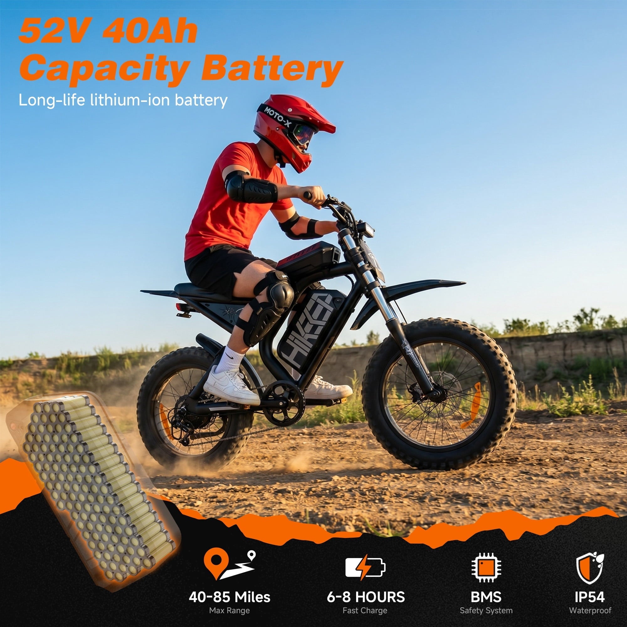 HiKeep 750W 1500W Fat Tire Electric Bike for Adults, 48V 17.5Ah Battery Ebike, Full Suspension E-Bike, Long Range Mountain Electric Bicycle, UL2849