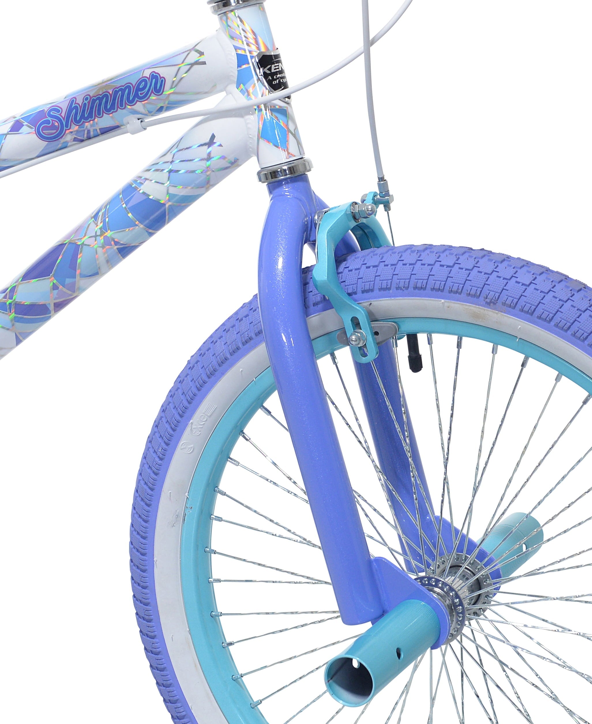20 Kent Shimmer BMX Bicycle, Fits Riders 4'2-5', White/Purple, Child, Unisex