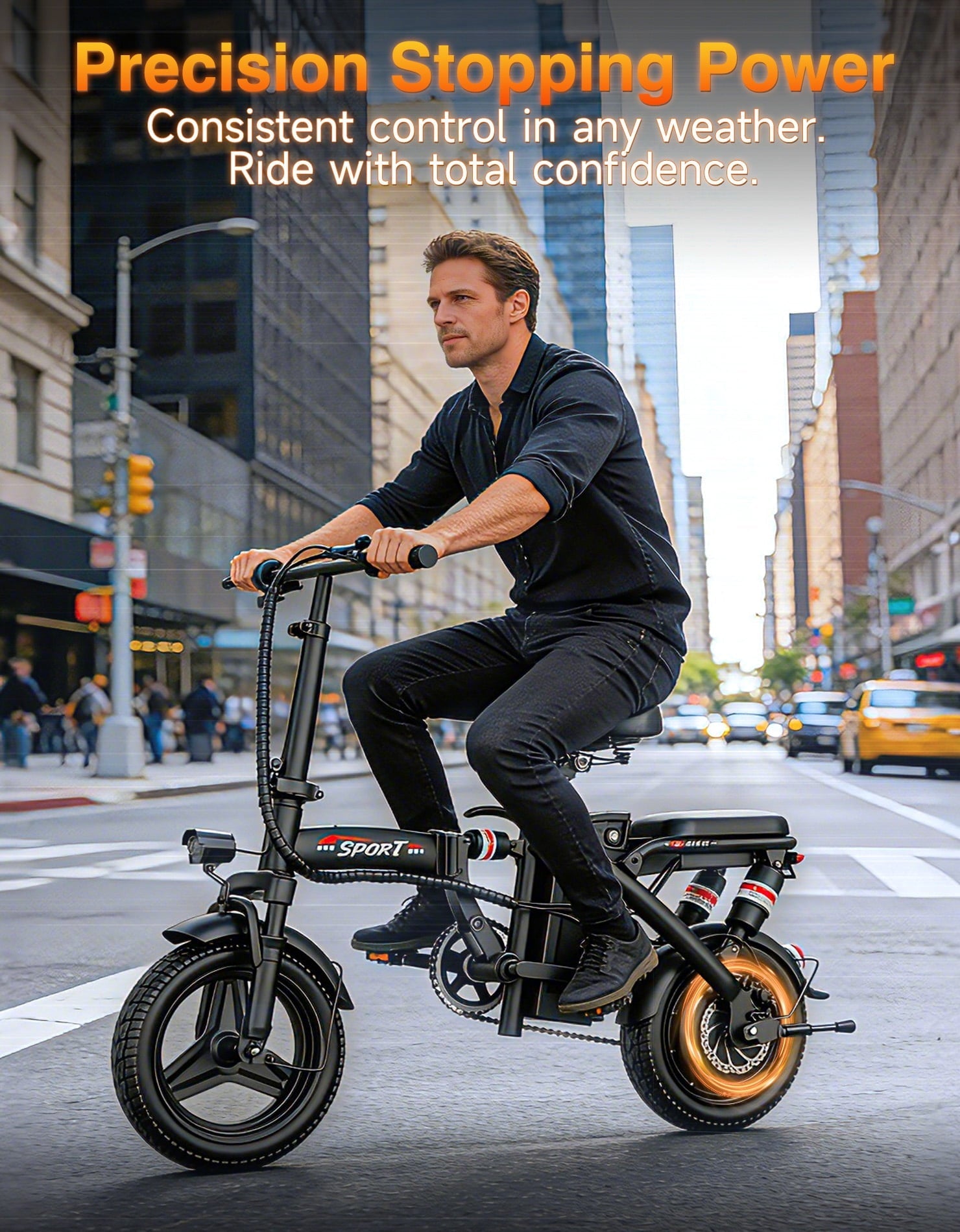AZHAR Electric Bike for Adults, 500W Motor Folding Mountain Bike 14 , 25 Mph 30 Miles, 48V 15Ah Removable Battery, UL 2849