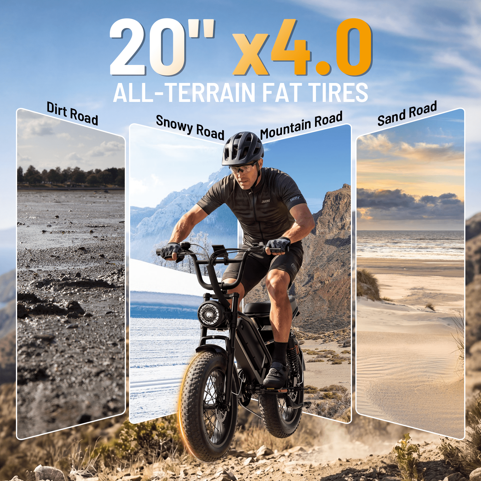YareYi Electric Bike for Adults 20, 32MPH Fat Tire E-Bike, 3000W Peak Mountain Bicycle, 48V 960Wh Removable Battery UL2849
