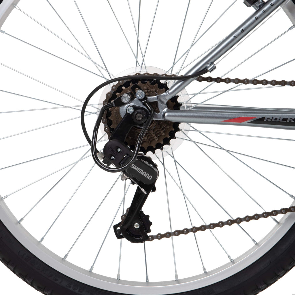 Huffy 24” Rock Creek Mountain Bike, Fits Riders 58” - 70”, Gray, Youth, Boy's