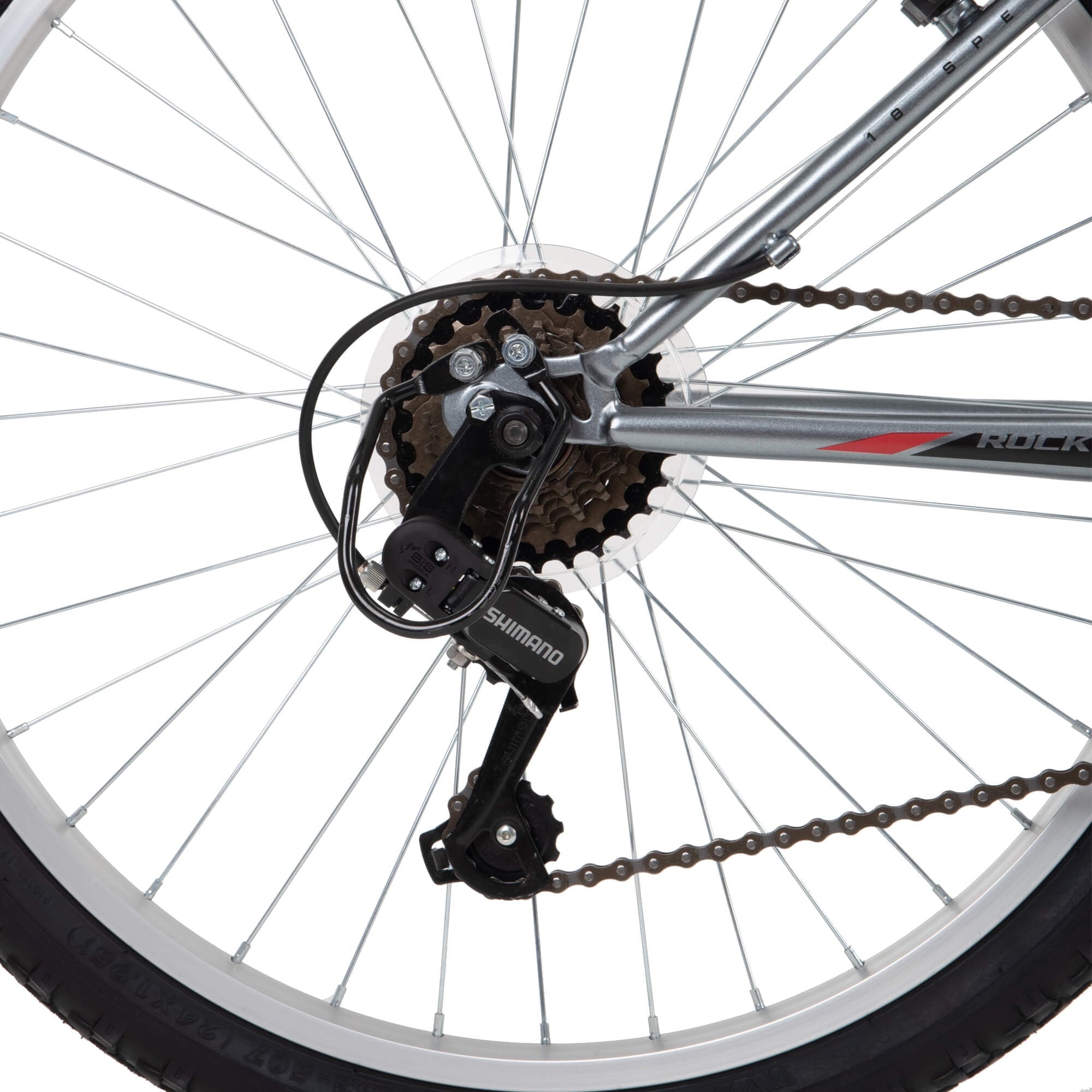 Huffy 24” Rock Creek Mountain Bike, Fits Riders 58” - 70”, Gray, Youth, Boy's