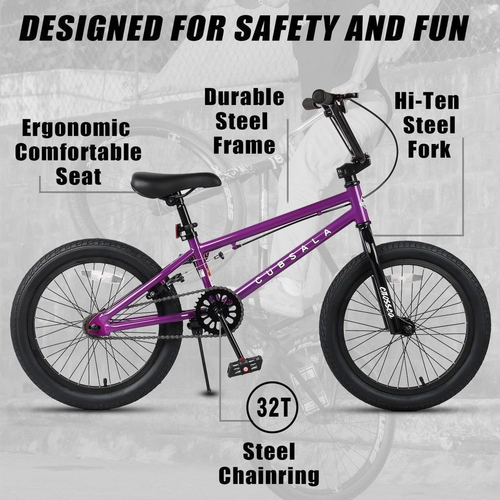 cubsala 18 in Freestyle BMX Kids Bike for Age 5-8 Years Old Boys Girls,Blue