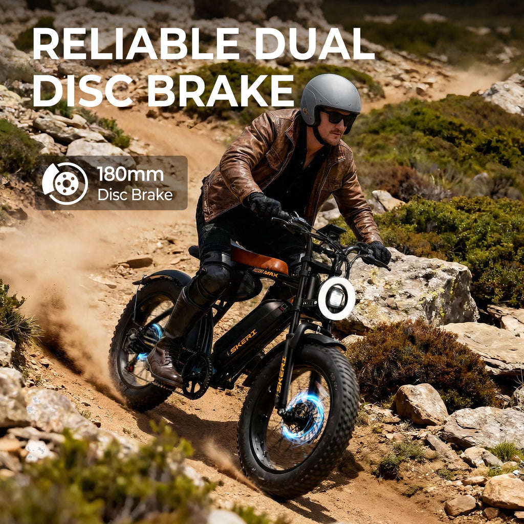 Skeri 750W (Peak 1000W) Electric Bike, 16” x 4” Fat Tire Dual Suspension E-Mountain Bikes, 48V 13Ah Battery UL2849
