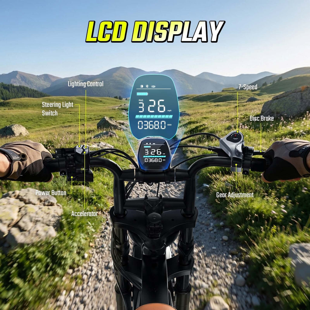 SISIGAD Electric Bike for Adults,20x4.0 Fat Tire E Mountain Bicycle,Peak 1500W Motor 48V15Ah Battery UL2849