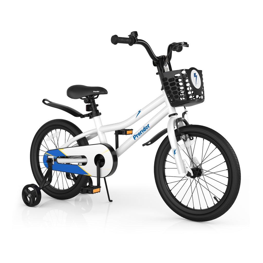 Costway 14'' Kid's Bike with Removable Training Wheels & Basket for 3-5 Years Old Blue