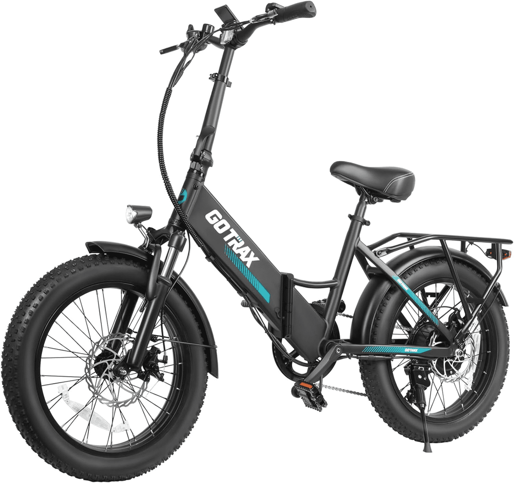GOTRAX R2 Folding Adult Electric Bike, 500W 20mph, 20 x 3 Fat Tire, LCD Display, Black