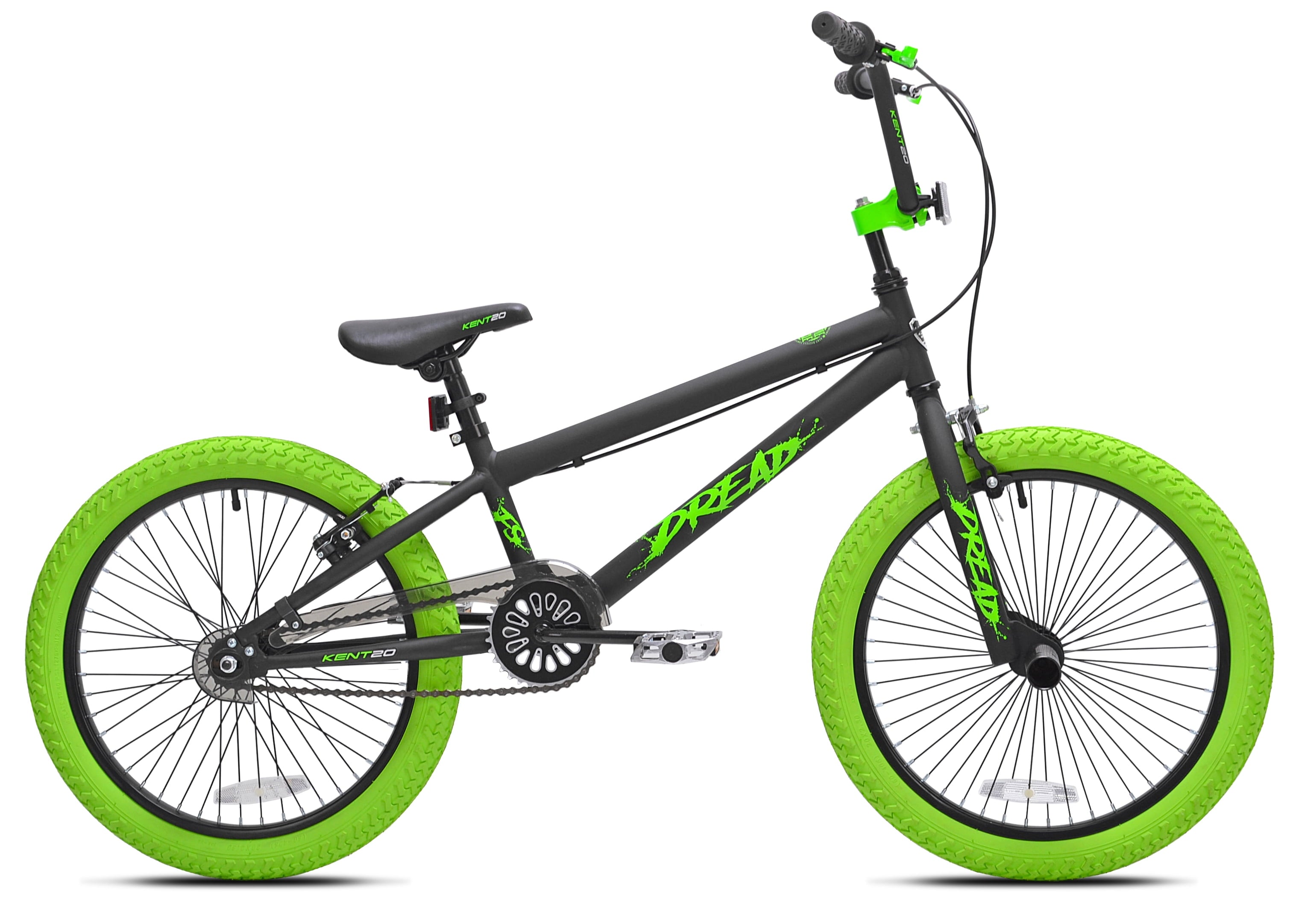 20 Kent Bicycle Dread BMX Bicycle, Fits Rider 4'2-5, Green/Black, Child, Unisex