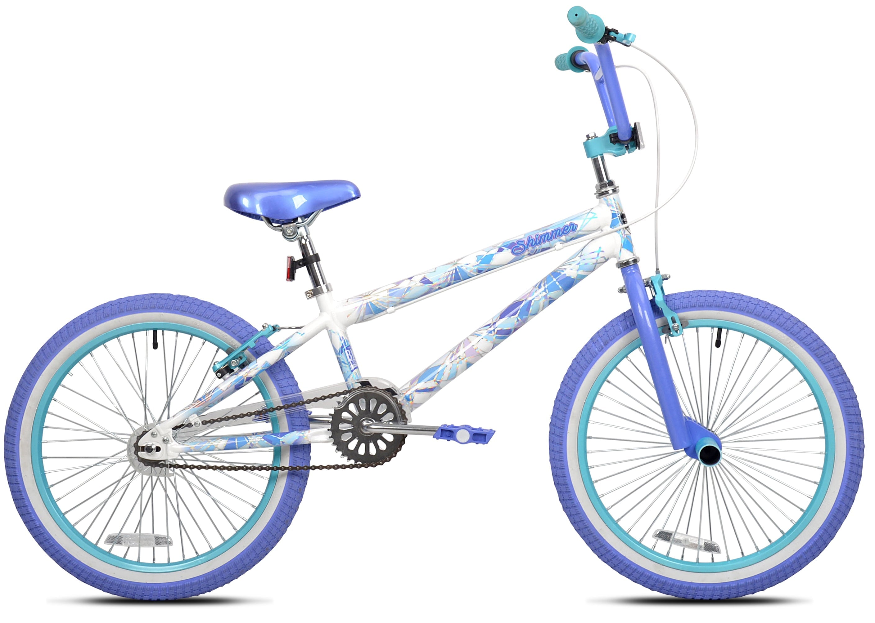 20 Kent Shimmer BMX Bicycle, Fits Riders 4'2-5', White/Purple, Child, Unisex