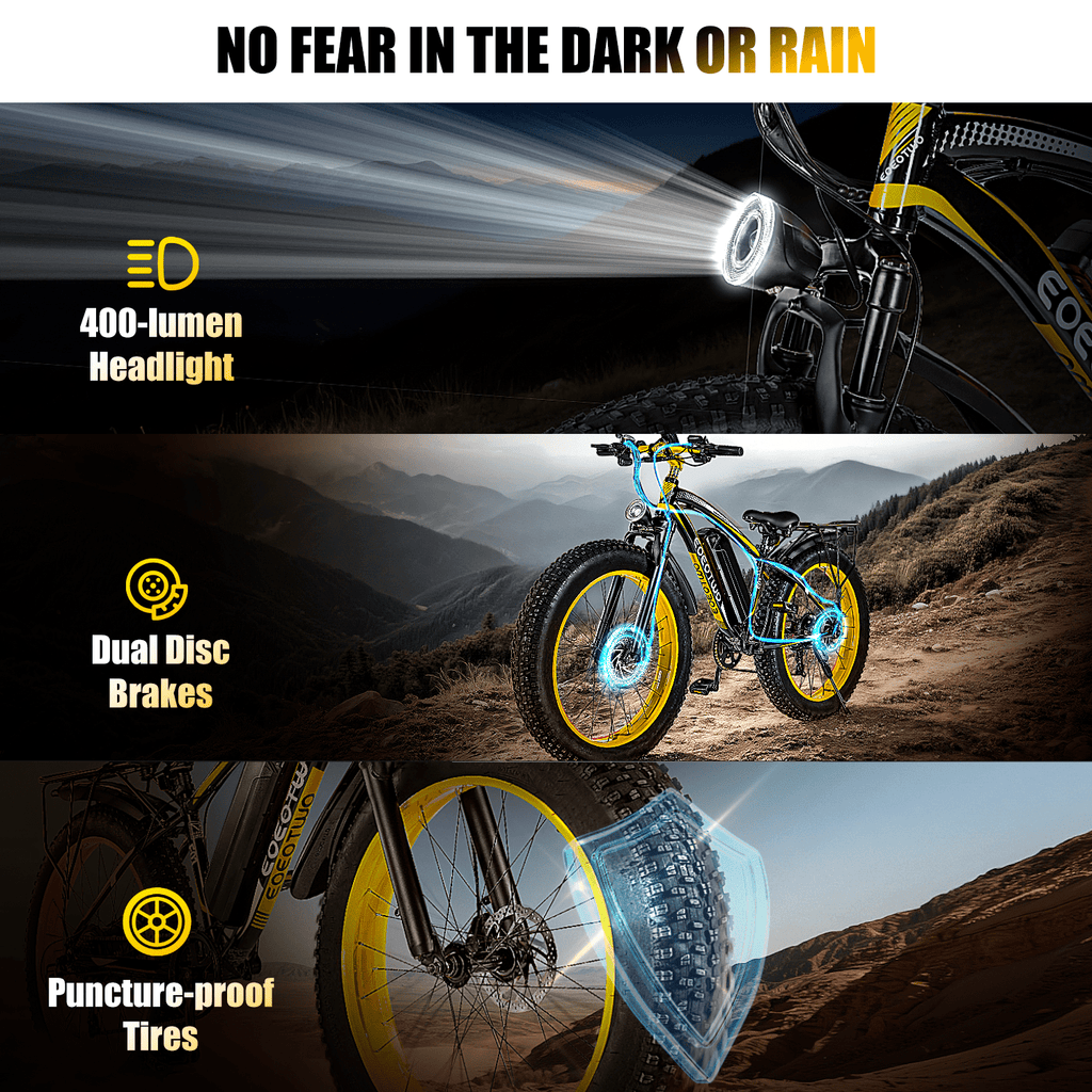 EOEOTWO 26'' Fat Tire Electric Mountain Bike for Adults, 1500W 48V 15Ah Battery, 60Miles Long Range, 34MPH High-Speed  Cruiser Ebike, All-Terrain Bicycle with Front Suspension & LED Display UL2849