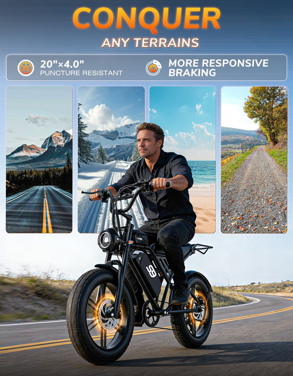 Pikabike Adult Mountain E-Bike, 1800W Peak Brushless Motor, 30 MPH Max Off-Road Speed, 48V 20Ah 960Wh Removable Battery, UL2849 Certified, 20×4 All-Terrain Fat Tire Electric Mountain Bike