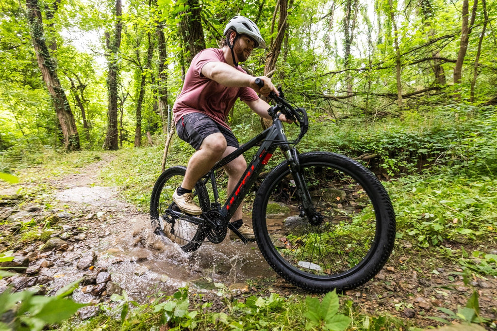 Huffy 27.5 Vertis 36V Electric Mountain Bike, Fits Riders 60+, Gray, Adult, Unisex