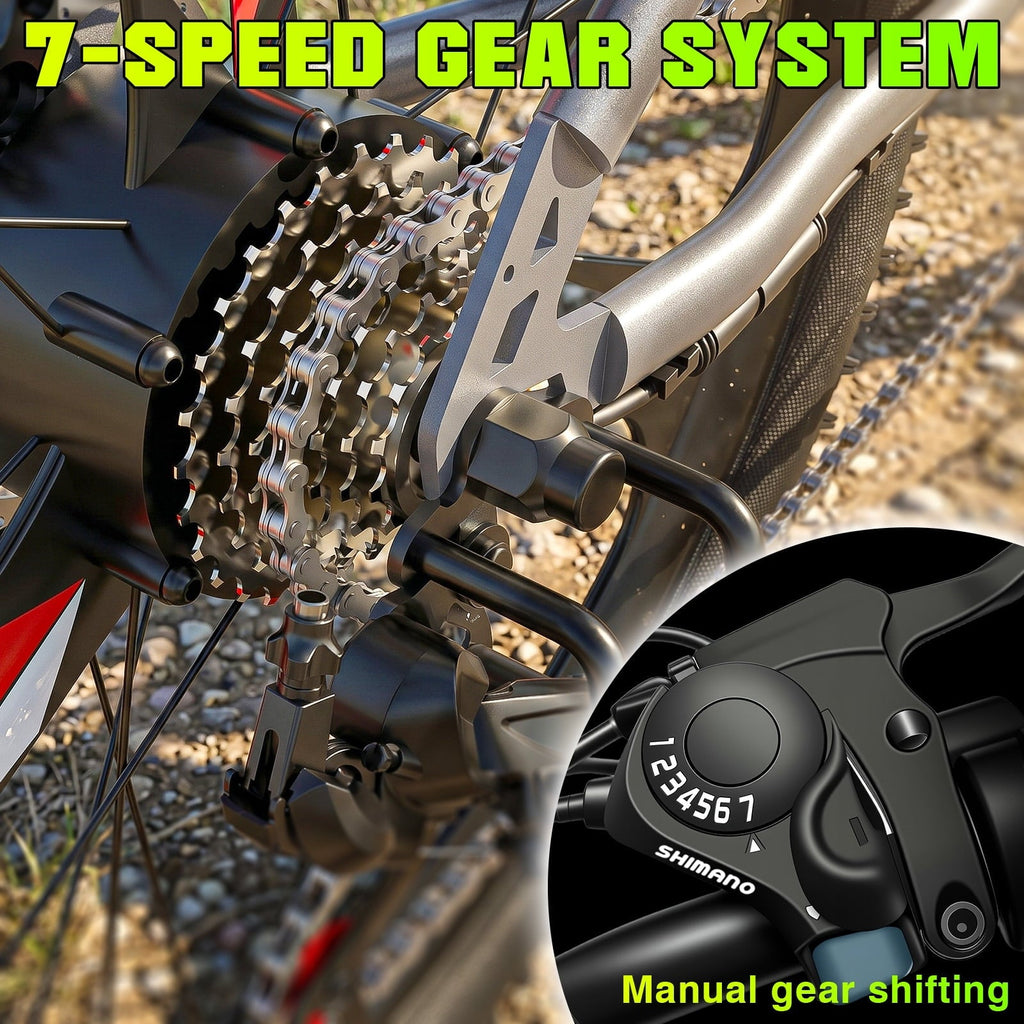 Electric Bike for Adults, 26 Commuter Ebikes with 7-Speed Gears, 25MPH, 720W Peak Motor, Removable Battery, 50 Miles Range, Electric Mountain Bicycle for All Terrain UL2849